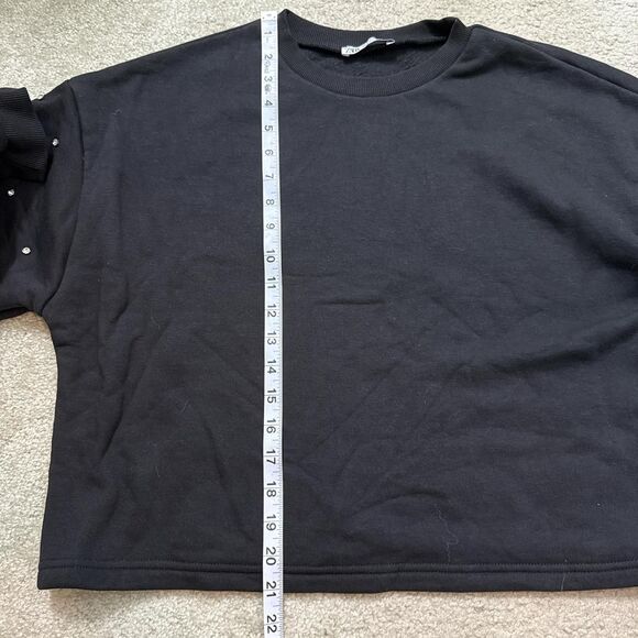 Zara Women's Black Rhinestone sleeve Sweatshirt - S - Picture 4 of 4